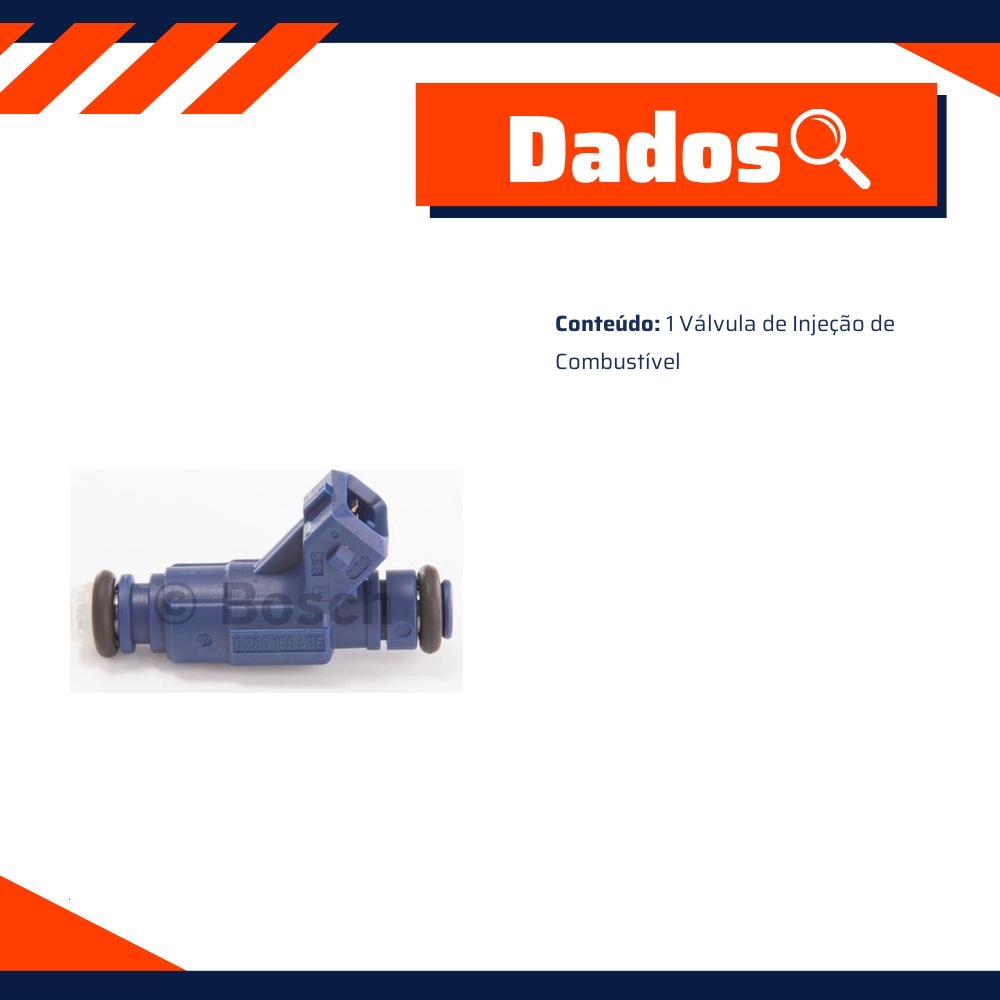 Válvula de Injeção de Combustível para Fiat Uno - Bosch - 0 280 156 436