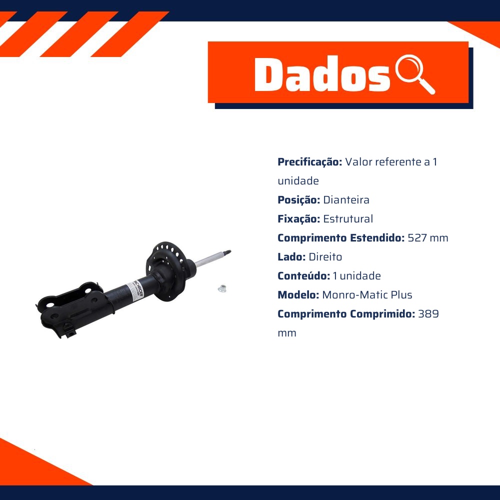 Amortecedor Dianteiro Direito da Suspensão para Hyundai Creta - Monroe - 808534MM