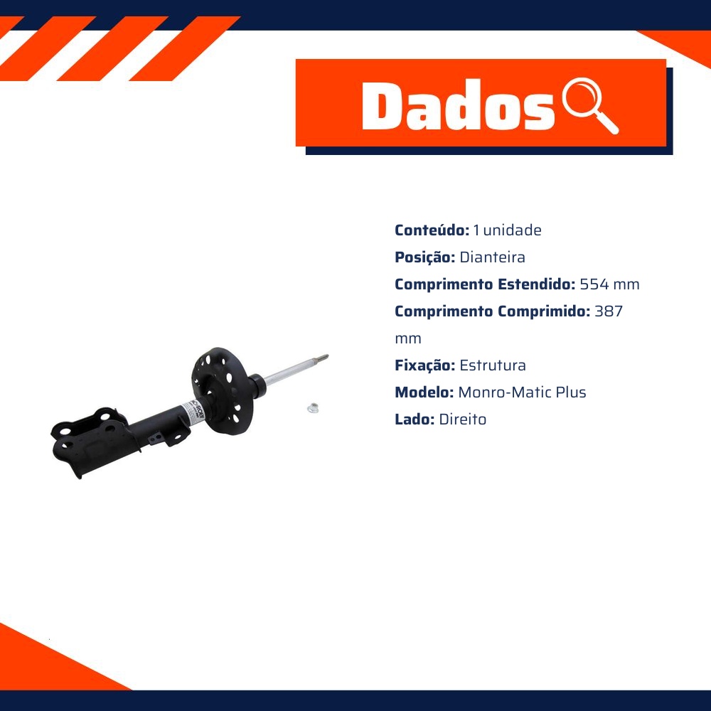 Amortecedor Dianteiro Direito da Suspensão para KIA Soul - Monroe - 808527MM