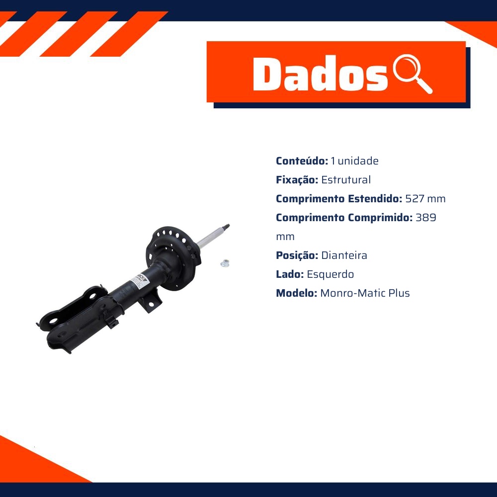 Amortecedor Dianteiro Esquerdo da Suspensão para Hyundai Creta - Monroe - 808533MM