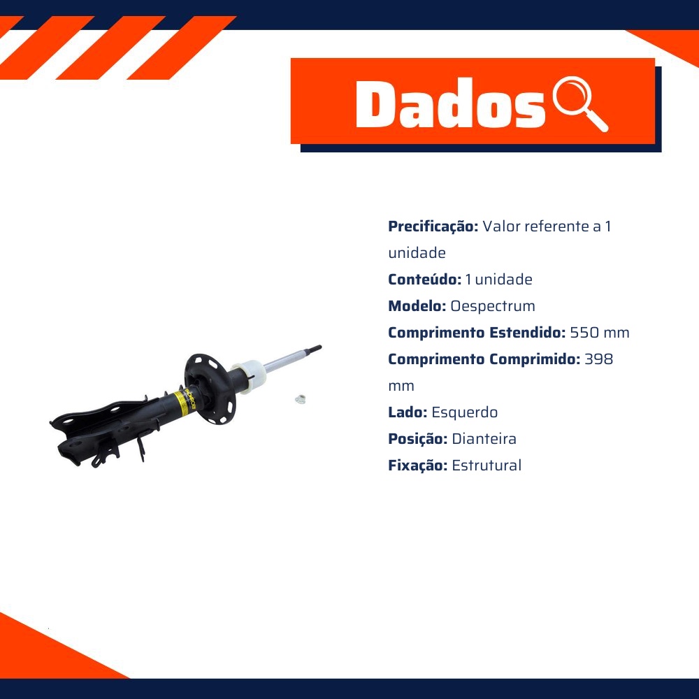 Amortecedor Dianteiro Esquerdo da Suspensão para Honda HR-V - Monroe - 749025SP