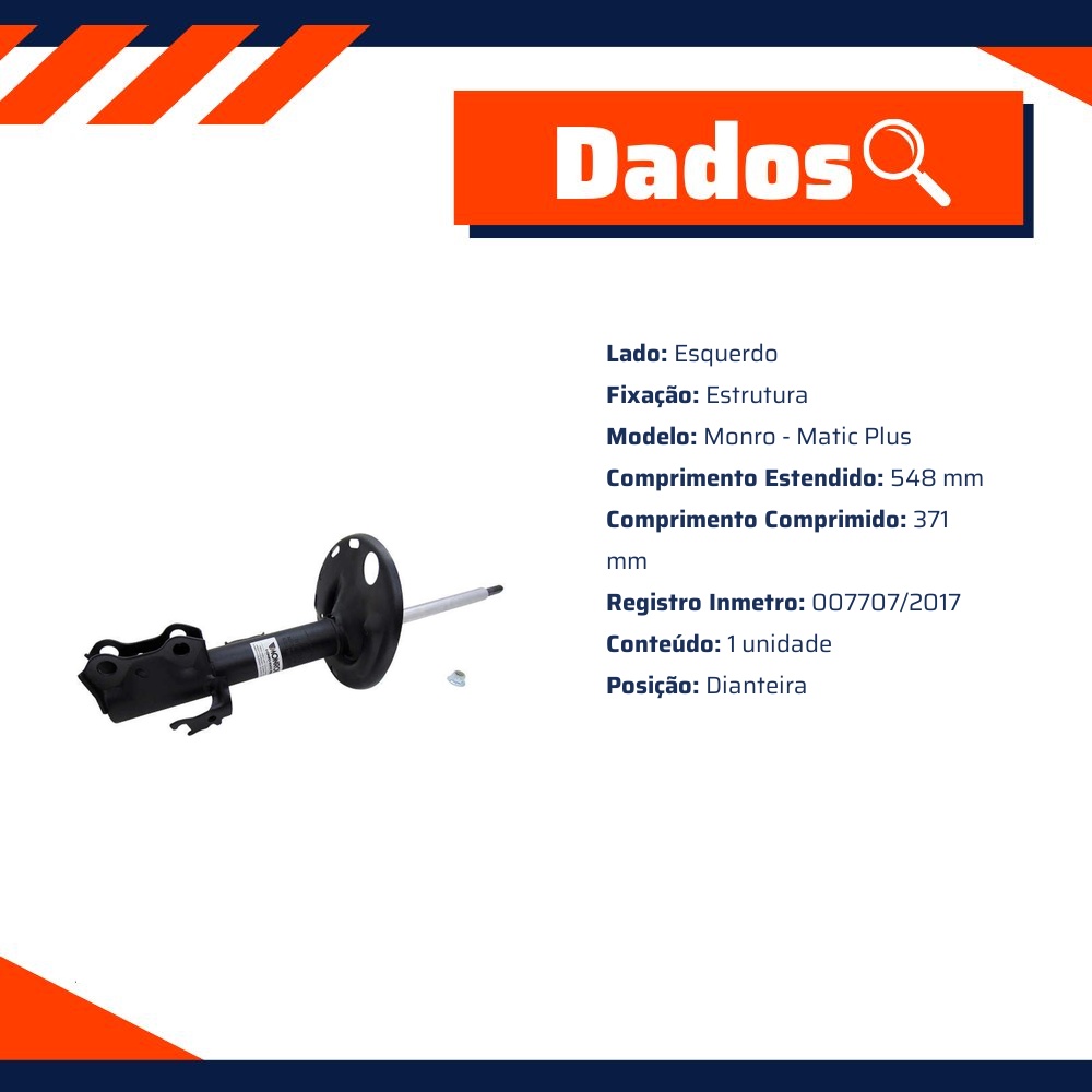 Amortecedor Dianteiro Esquerdo da Suspensão para Toyota Rav4 - Monroe - 808542MM