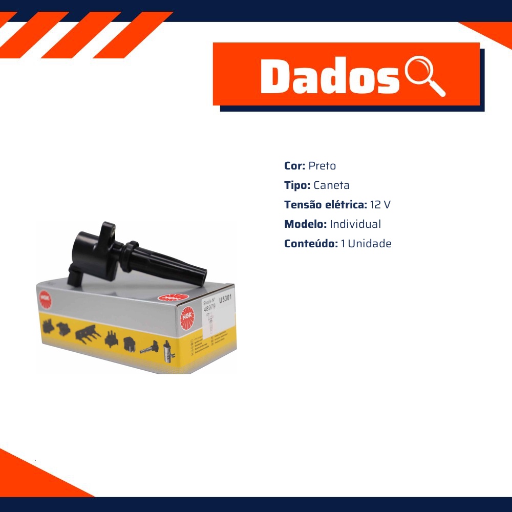 Bobina Ignição para Ford Fusion e Ranger - NGK - U5301