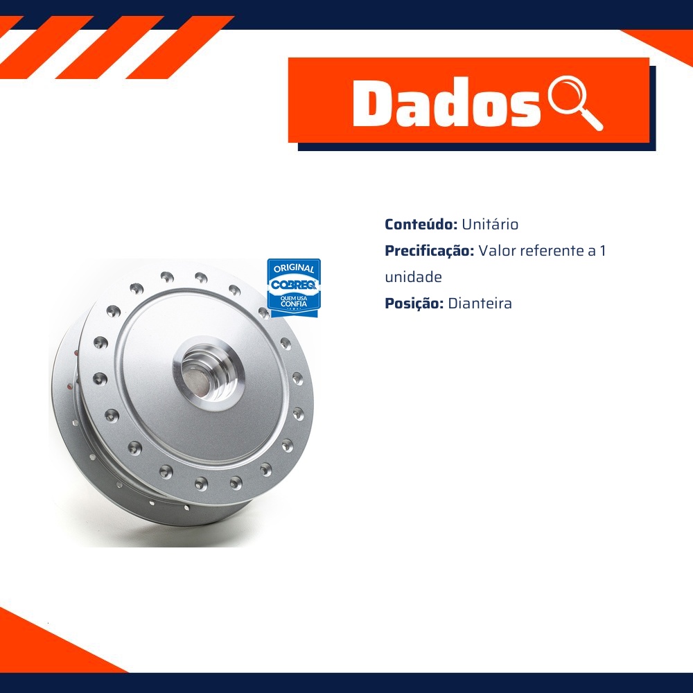 Cubo Roda Dianteira Direita ou Esquerda para Honda Pop 100 - Cobreq - 0017-CB