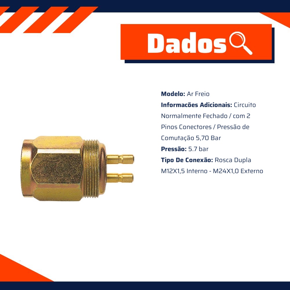 Interruptor Ar de Freio - 5.7 bar - 3-RHO - 5511