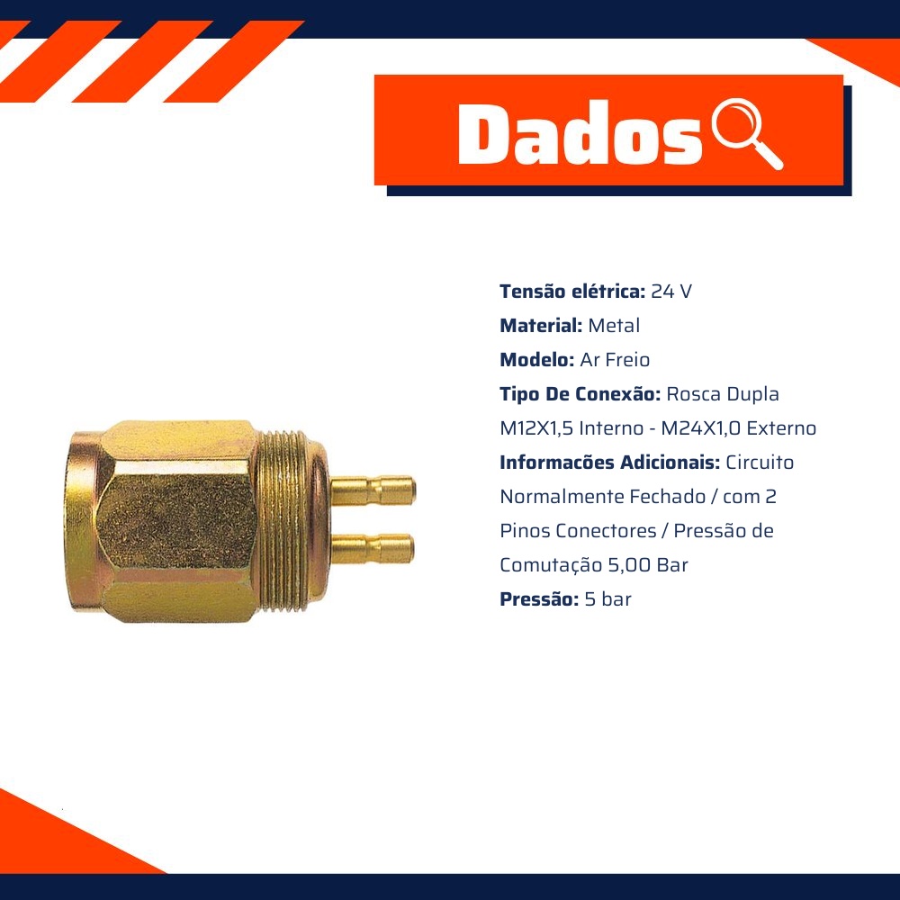 Interruptor Ar de Freio - 5 bar - 3-RHO - 5522