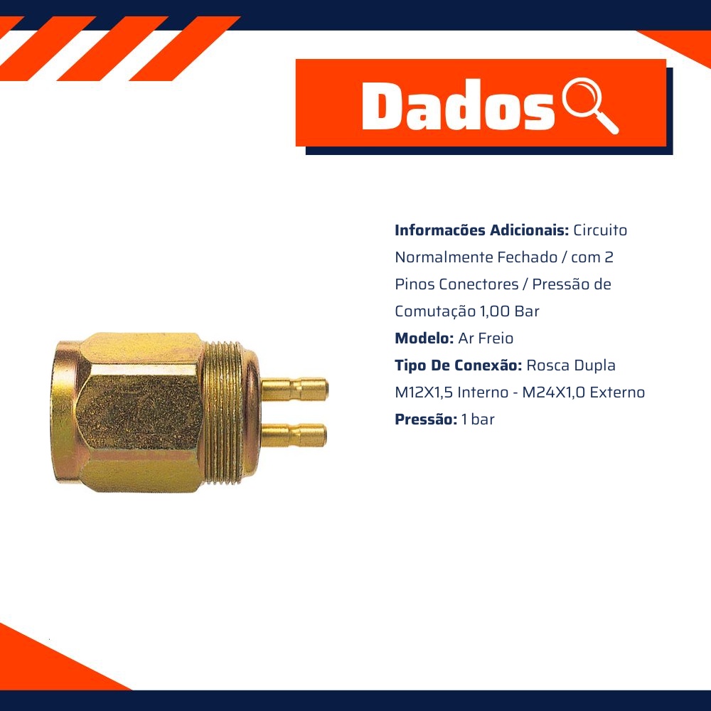 Interruptor Ar de Freio - 1 bar - 3-RHO - 5544