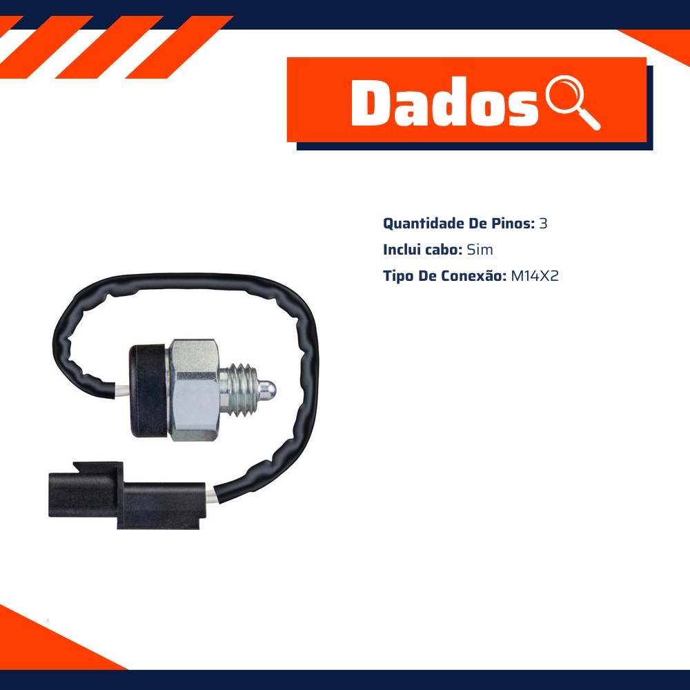 Interruptor da Luz da Ré M14 X 2 para KIA Picanto - 3-RHO - 44107