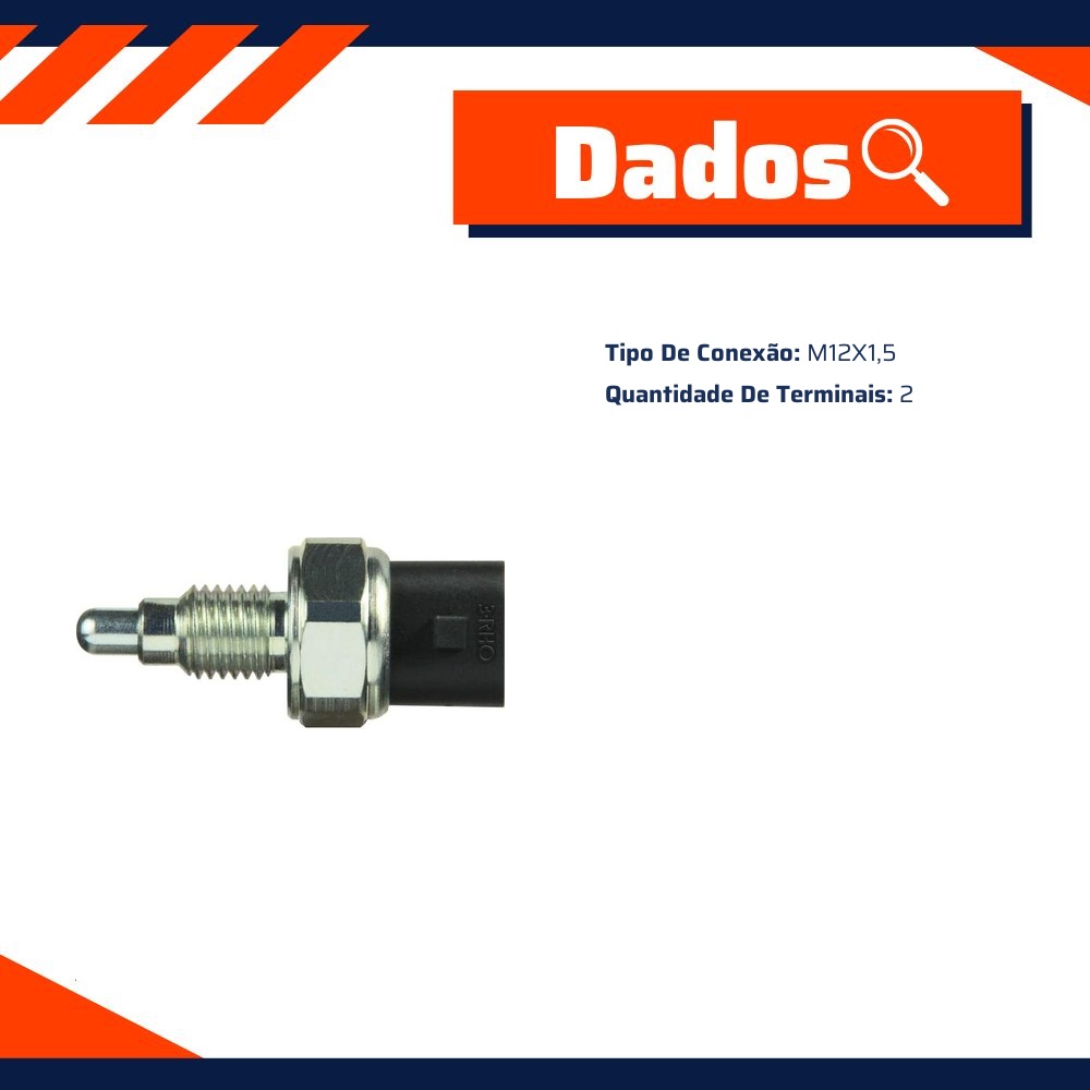 Interruptor da Luz da Ré M12 X 1.5 para Ford Ranger - 3-RHO - 4461