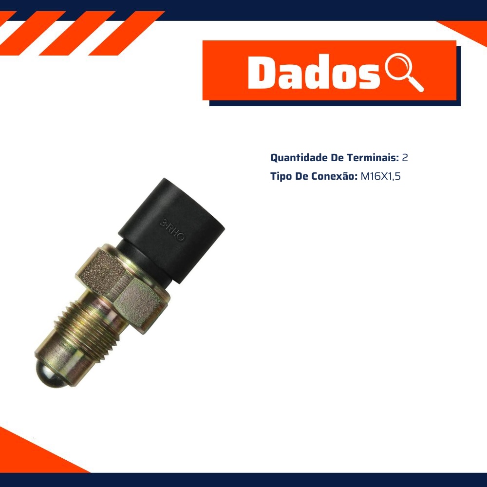 Interruptor da Luz da Ré M16 X 1.5 para Chevrolet Blazer - 3-RHO - 4470