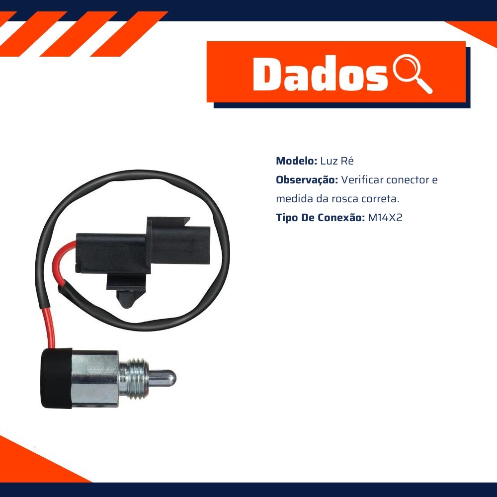 Interruptor da Luz da Ré M14 X 1.5 para Mitsubishi L200 - 3-RHO - 4482