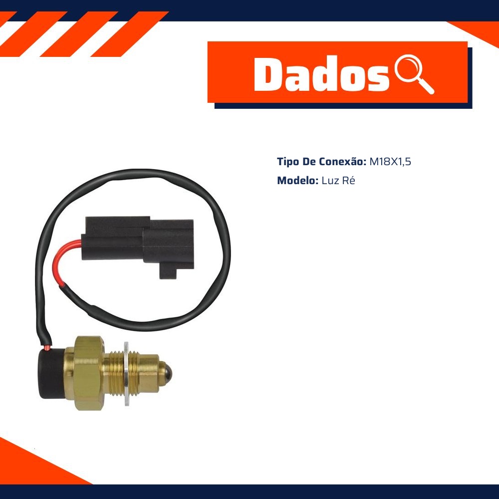 Interruptor da Luz da Ré M18 X 1.5 para Toyota Hilux - 3-RHO - 4496