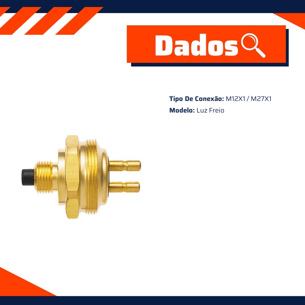 Interruptor de Luz de Freio M12 X 1 M27 X 1 para Mercedes-Benz LS 1924 e LS 1929 - 3-RHO - 366
