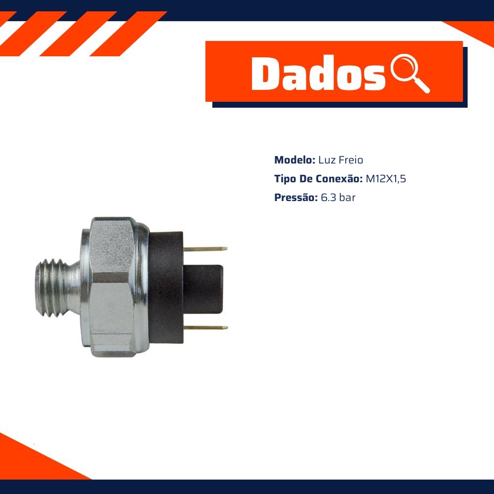 Interruptor de Luz de Freio - 6.3 bar - 3-RHO - 424
