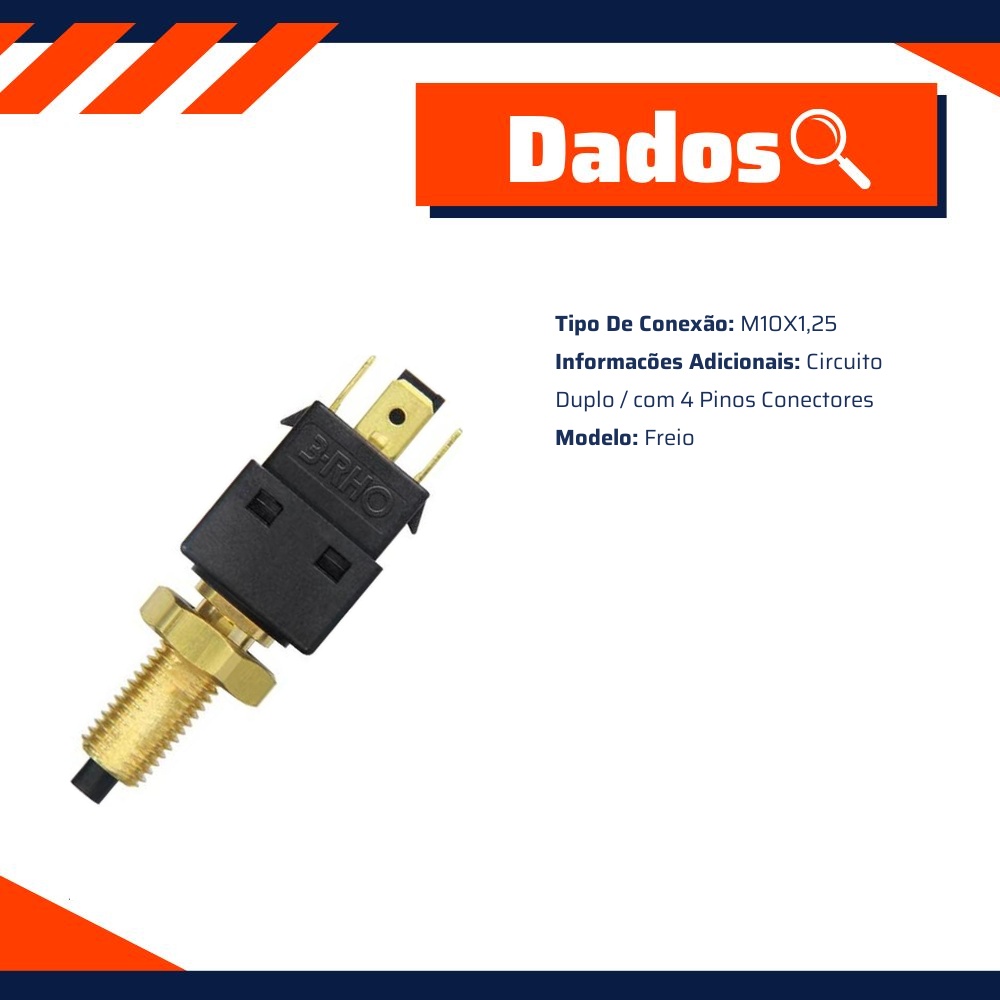 Interruptor de Luz de Freio - M10 x 1.25 - 3-RHO - 429