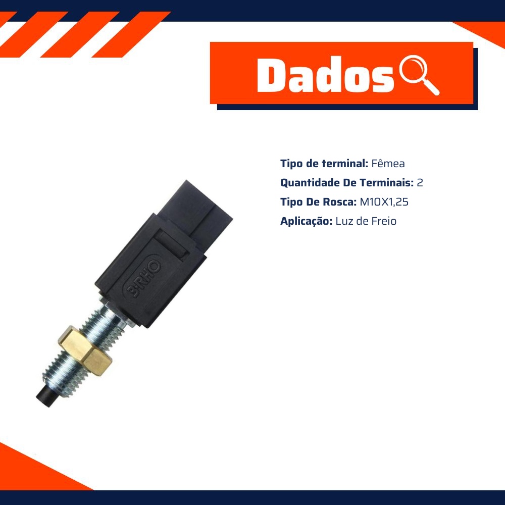 Interruptor de Luz de Freio M10X1,25 para Nissan Frontier - 3-RHO - 443