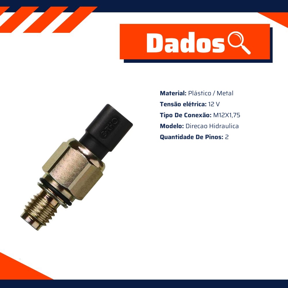 Interruptor de Pressão da Direção Hidráulica - M12 x 1.75 - 3-RHO - 9904