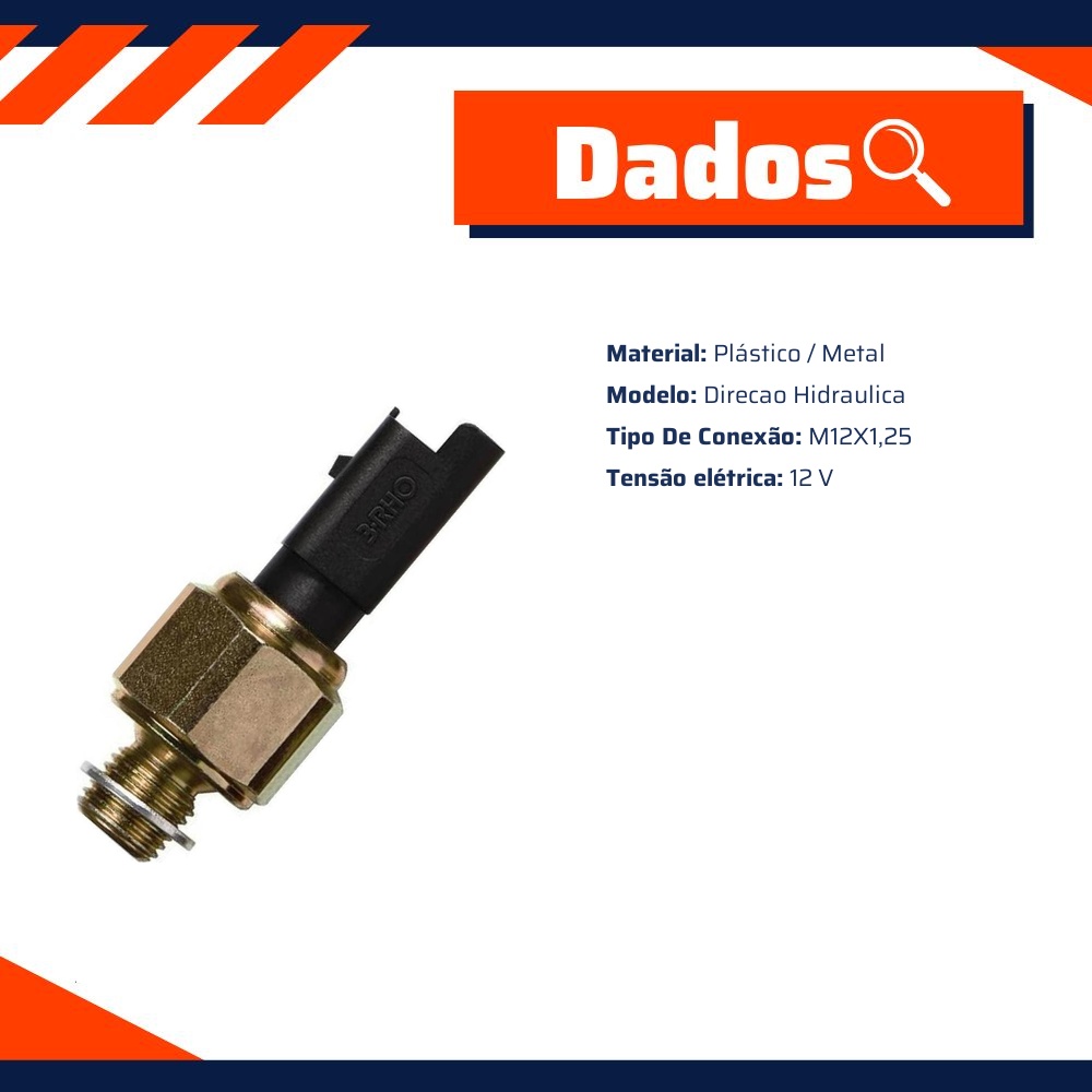 Interruptor de Pressão da Direção Hidráulica - M12 x 1.25 - 3-RHO - 9906