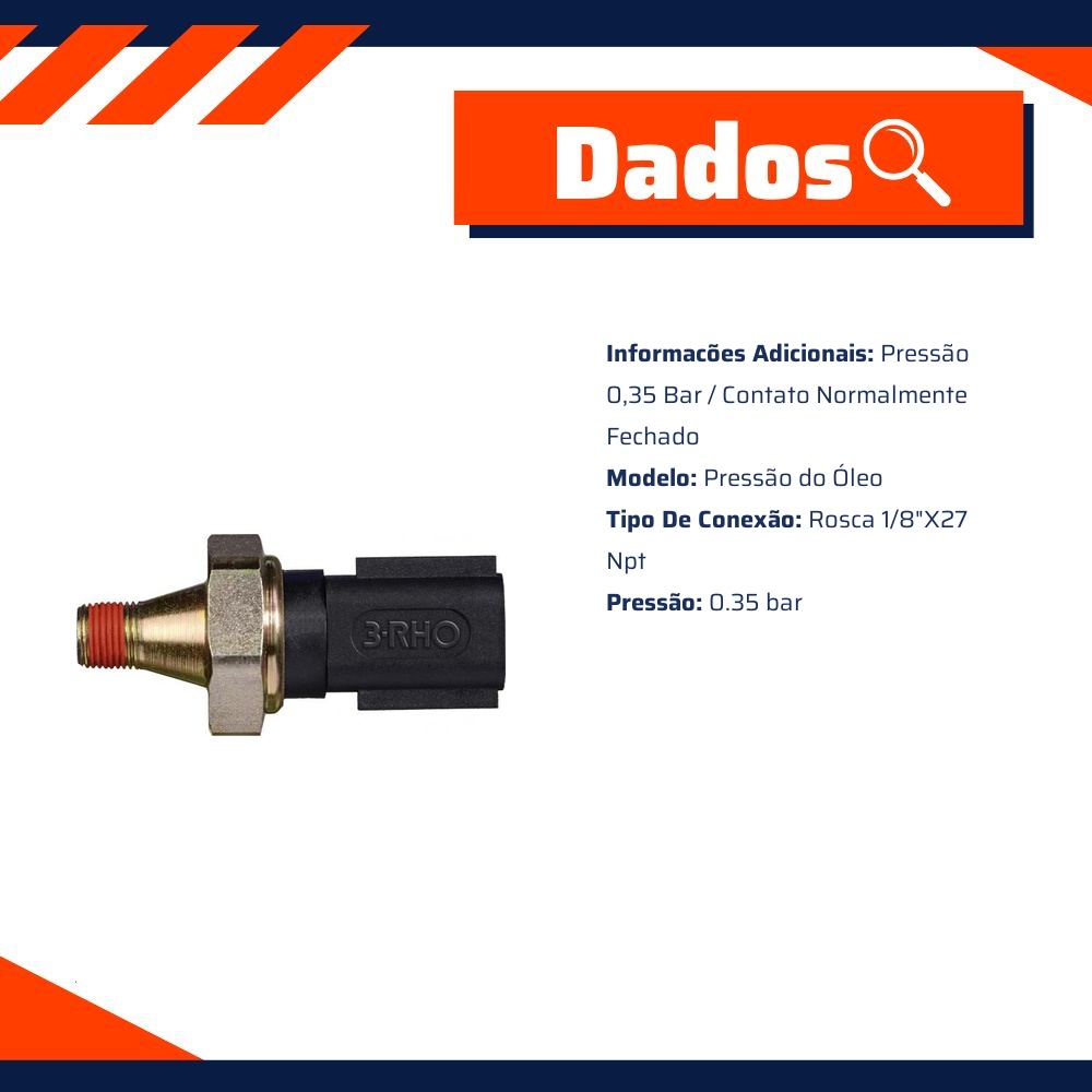 Interruptor de Pressão de Óleo - 0.35 bar - 3-RHO - 33101