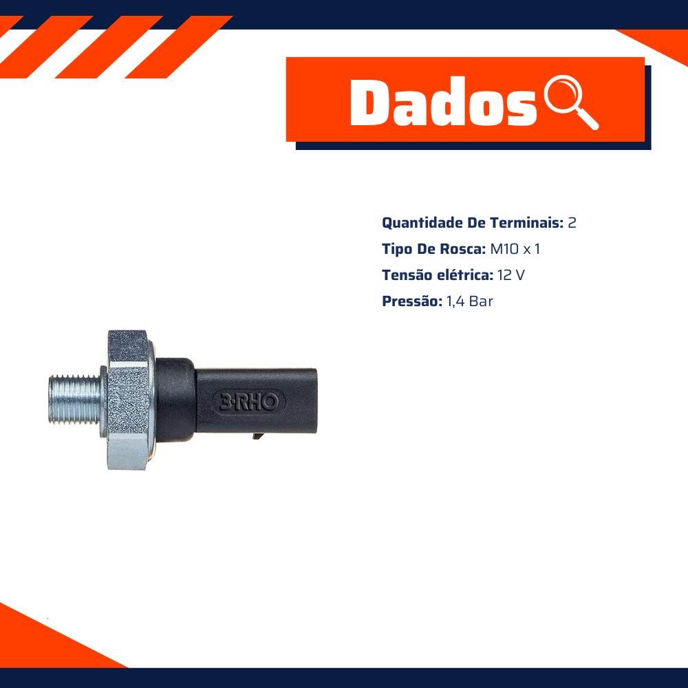 Interruptor de Pressão de Óleo - 1,4 Bar - 3-RHO - 33106