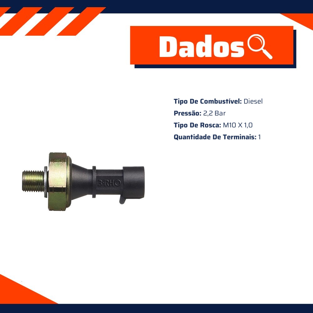 Interruptor de Pressão de Óleo - 2,2 Bar - 3-RHO - 33111