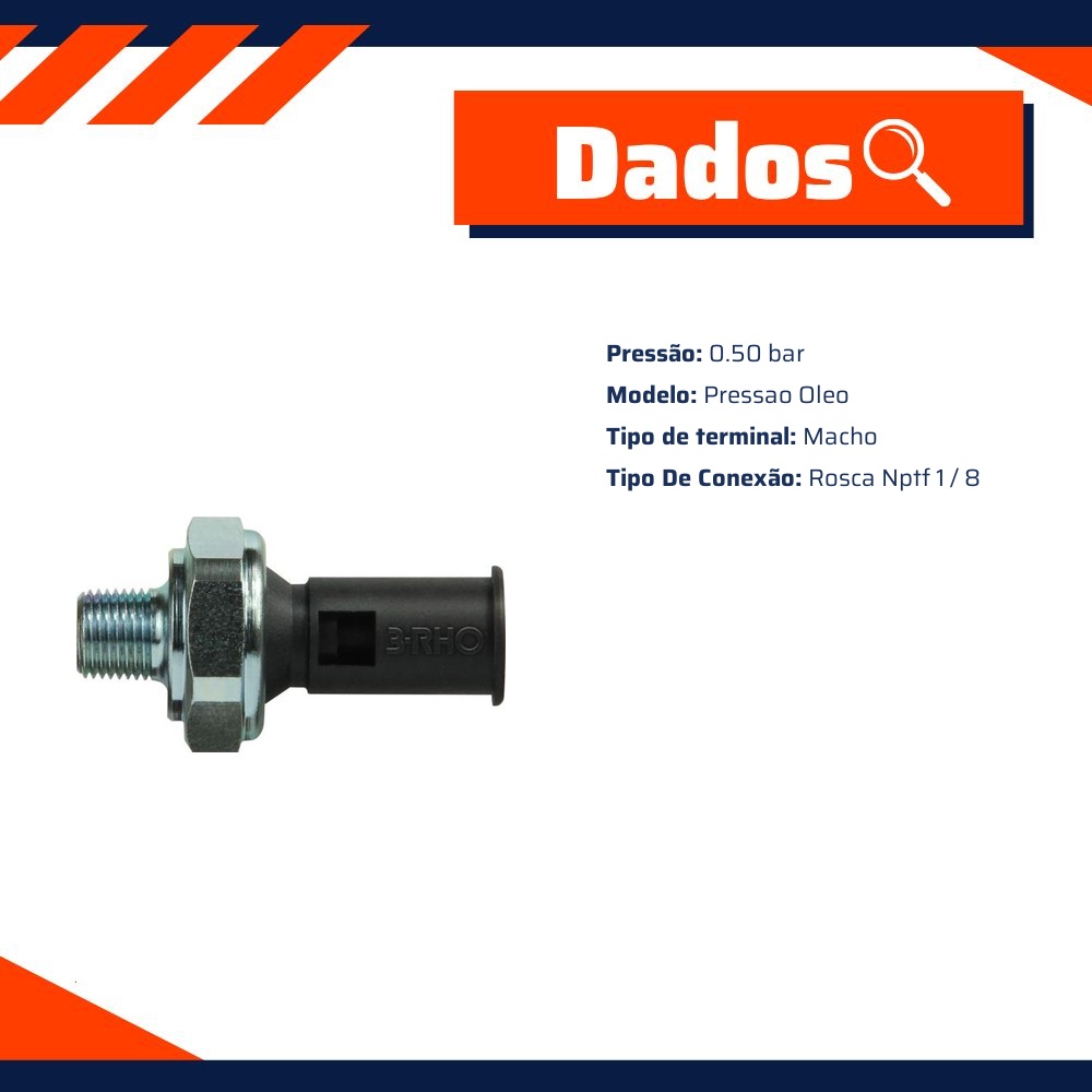 Interruptor de Pressão de Óleo - 0.50 bar - 3-RHO - 3326