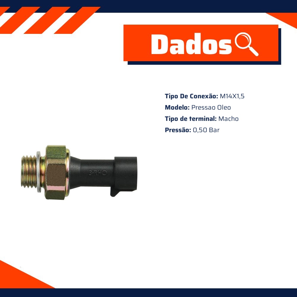 Interruptor de Pressão de Óleo - 0,50 Bar - 3-RHO - 3346