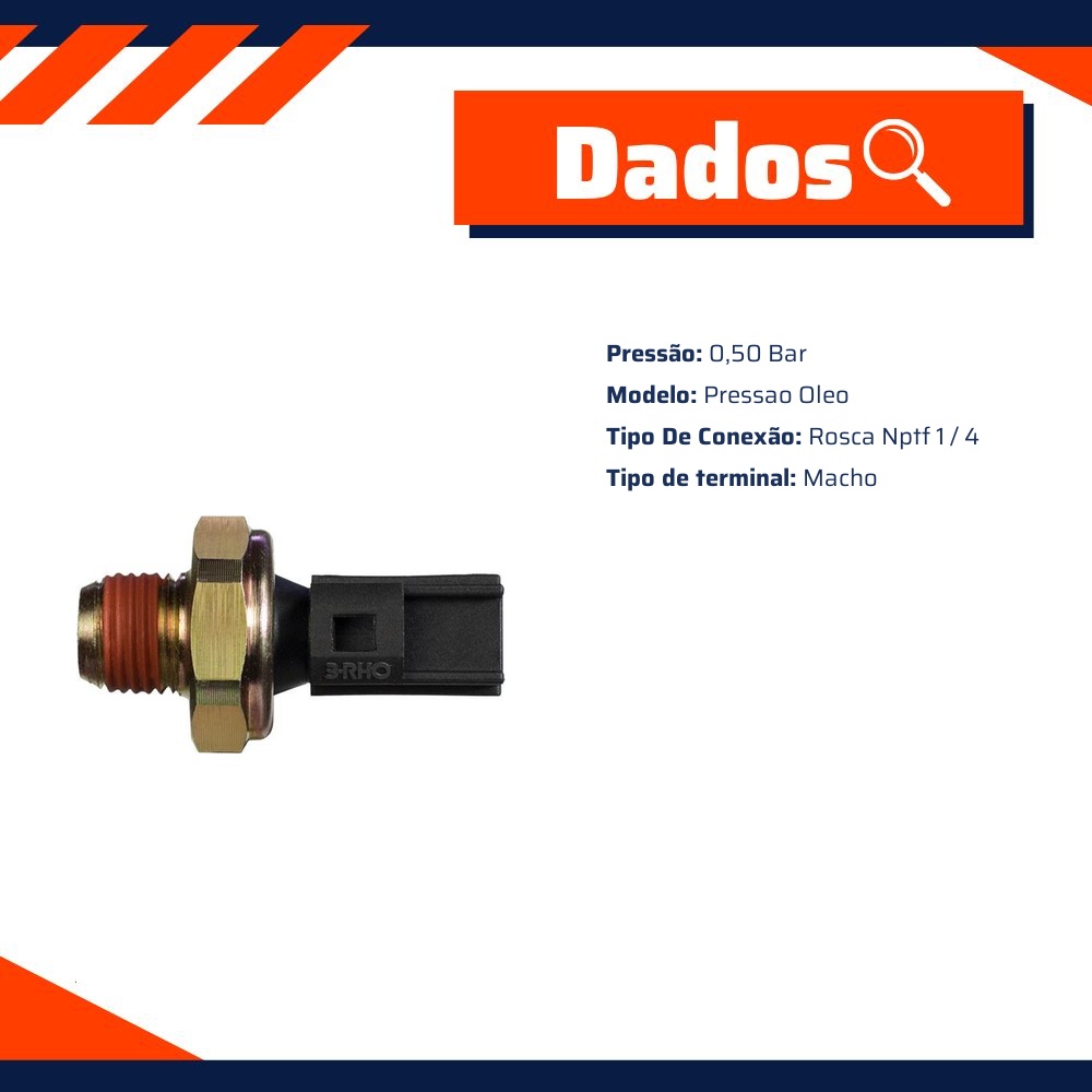 Interruptor de Pressão de Óleo - 0,50 Bar - 3-RHO - 3351