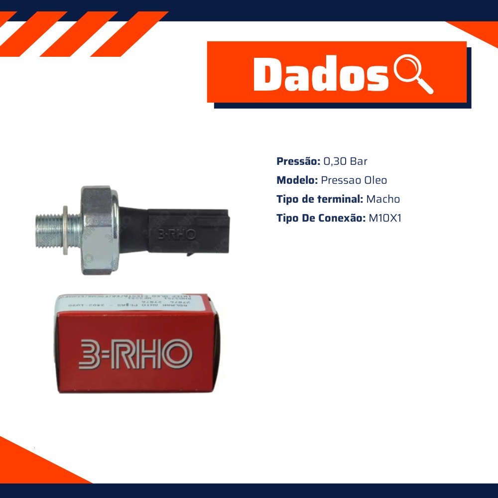 Interruptor de Pressão de Óleo - 0,30 Bar - 3-RHO - 3352