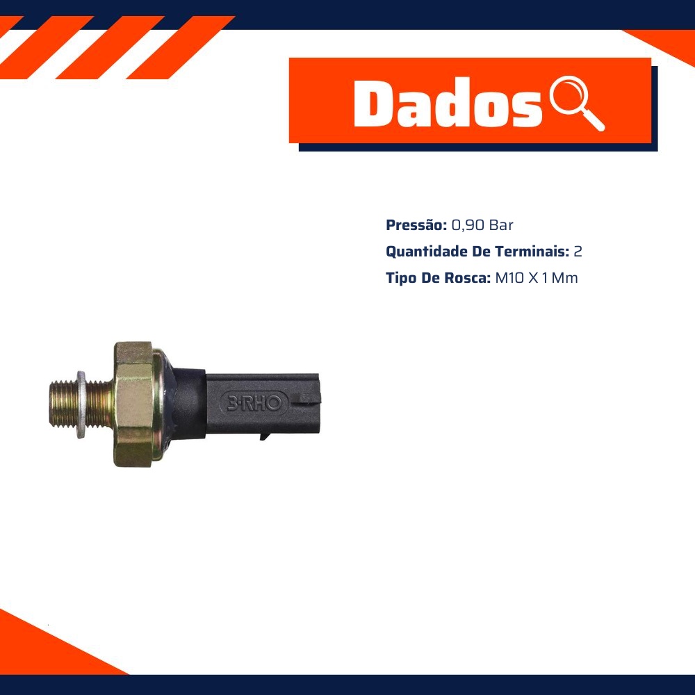 Interruptor de Pressão de Óleo - 0,90 Bar - 3-RHO - 3358