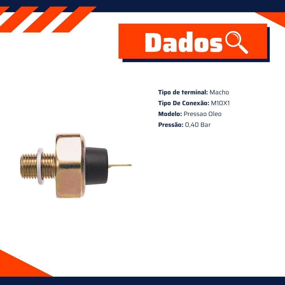 Interruptor de Pressão de Óleo - 0,40 Bar - 3-RHO - 3369