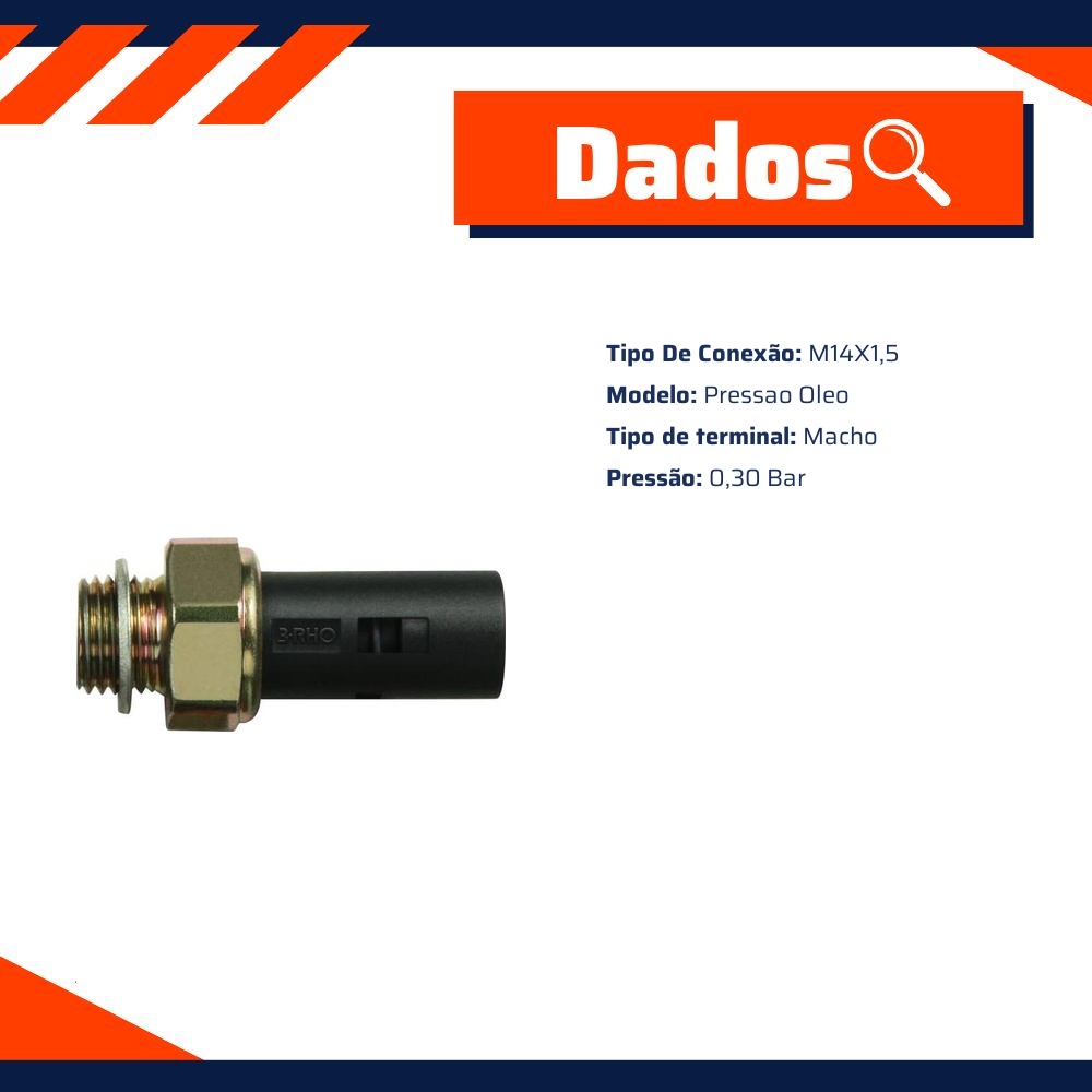 Interruptor de Pressão de Óleo - 0,30 Bar - 3-RHO - 3376