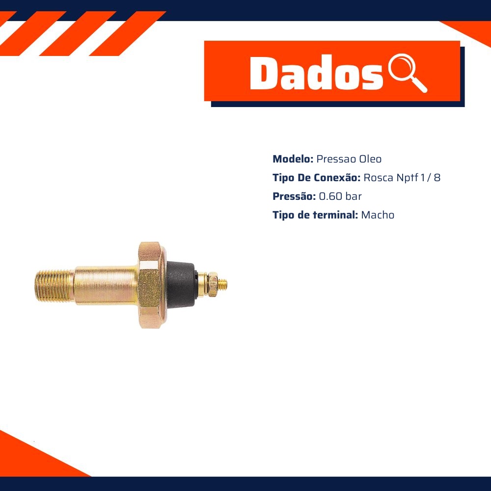Interruptor de Pressão de Óleo - 0.60 bar - 3-RHO - 3378