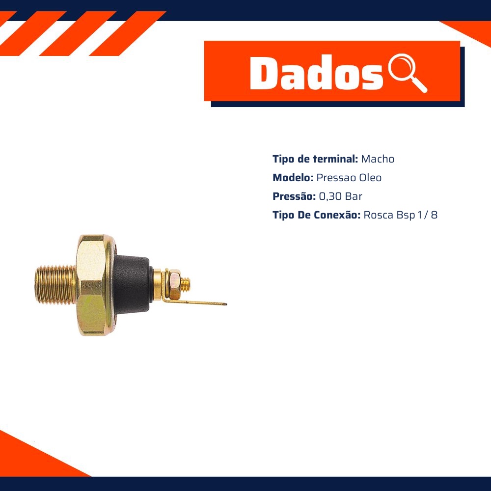 Interruptor de Pressão de Óleo - 0,30 Bar - 3-RHO - 3380