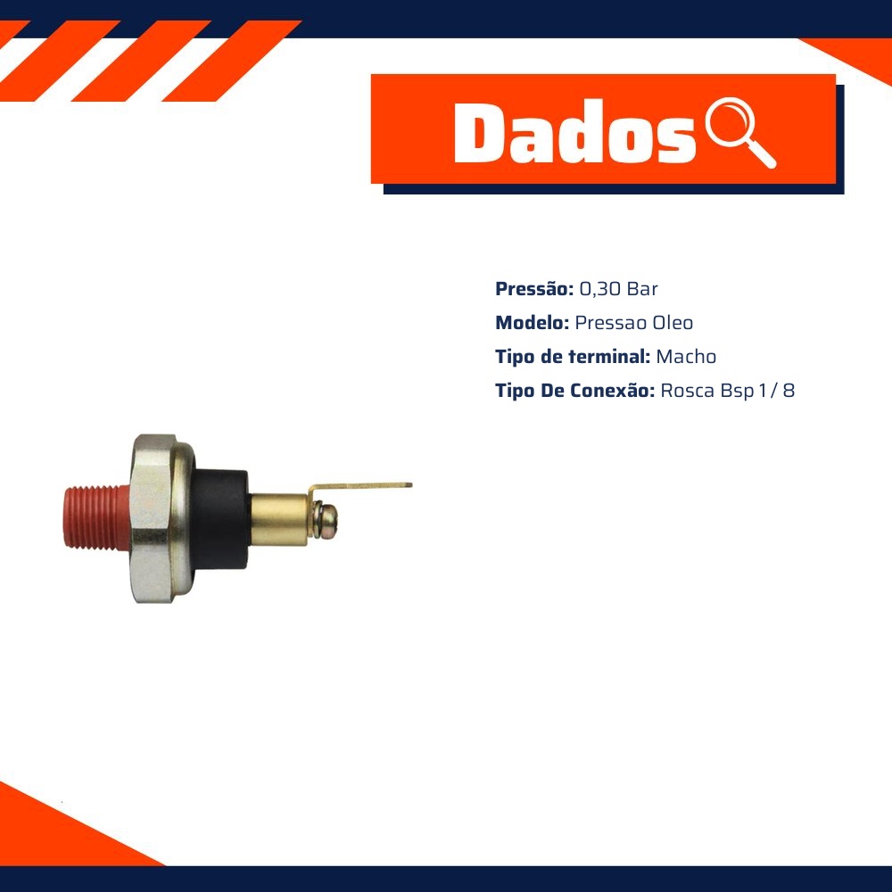 Interruptor de Pressão de Óleo - 0,30 Bar - 3-RHO - 3383