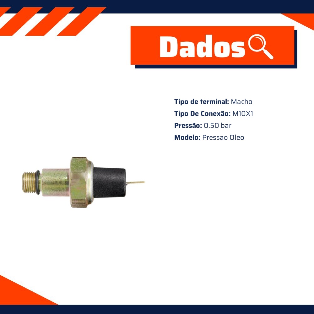 Interruptor de Pressão de Óleo - 0.50 bar - 3-RHO - 3398