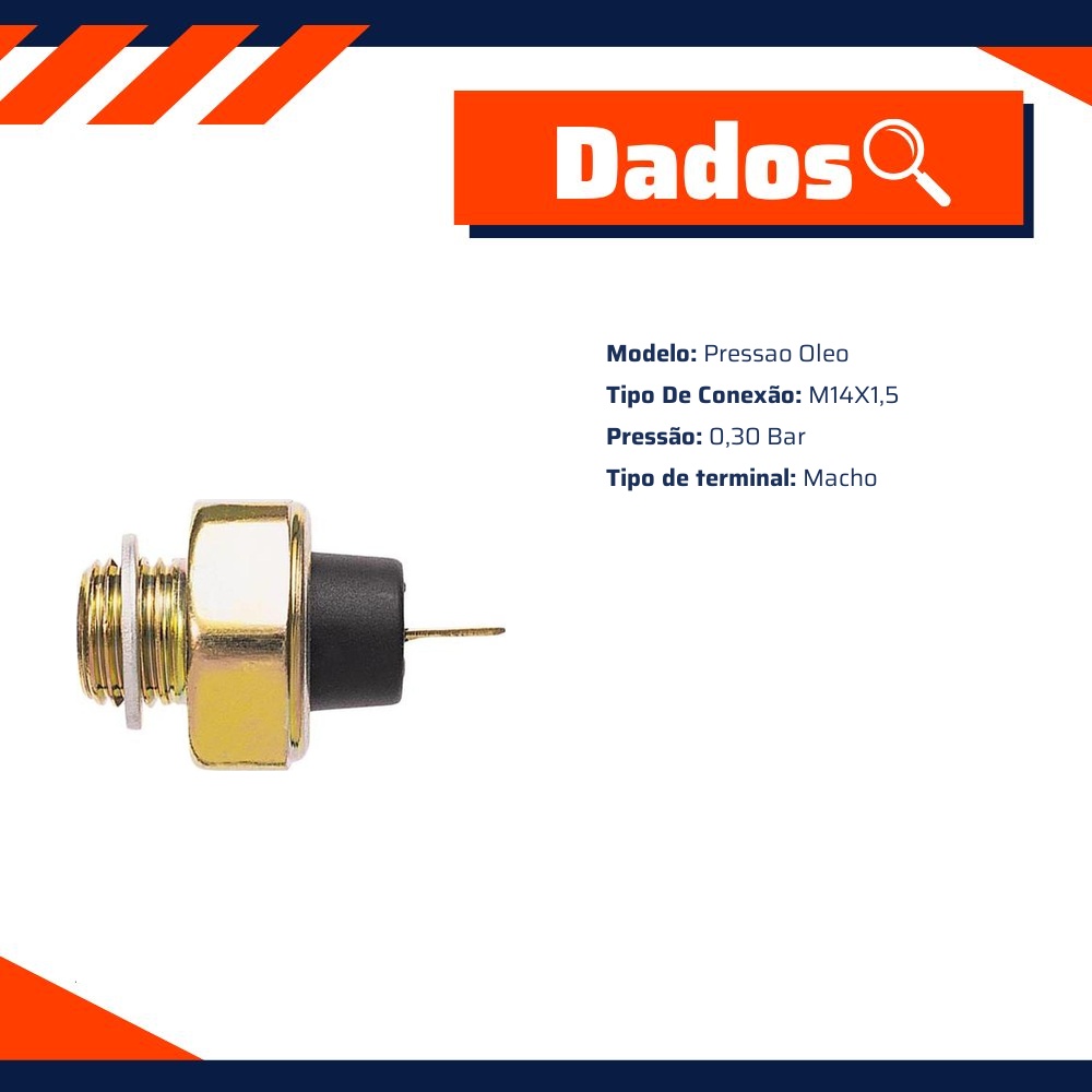 Interruptor de Pressão de Óleo - 0,30 Bar - 3-RHO - 3399