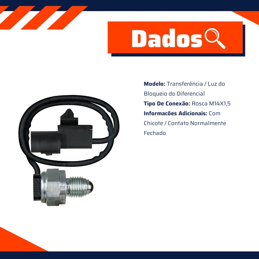Interruptor de Transferência M14 X 1.5 para Mitsubishi Pajero Tr4 - 3-RHO - 6646
