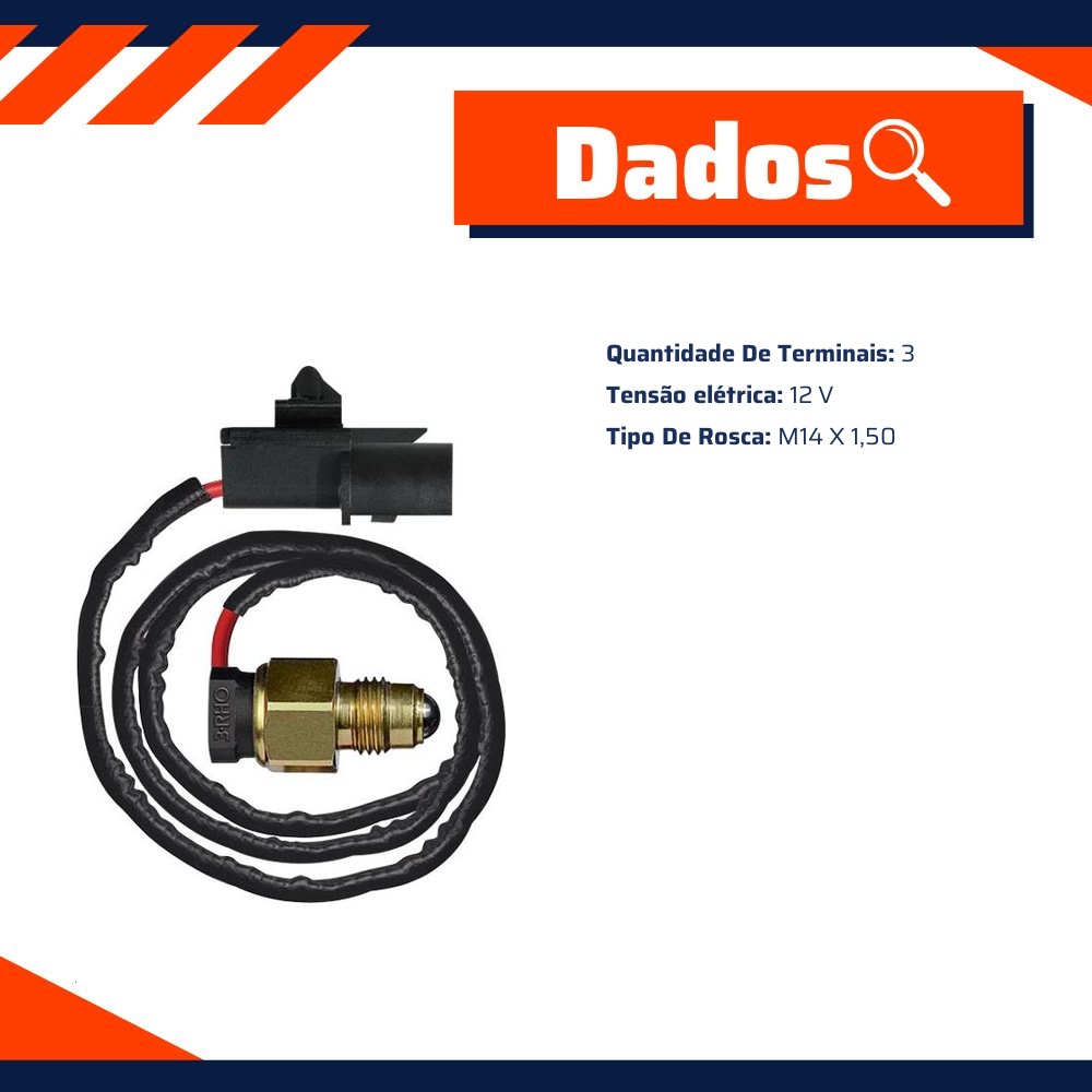 Interruptor de Transferência M14 X 1,50 para Mitsubishi Pajero Sport - 3-RHO - 6658