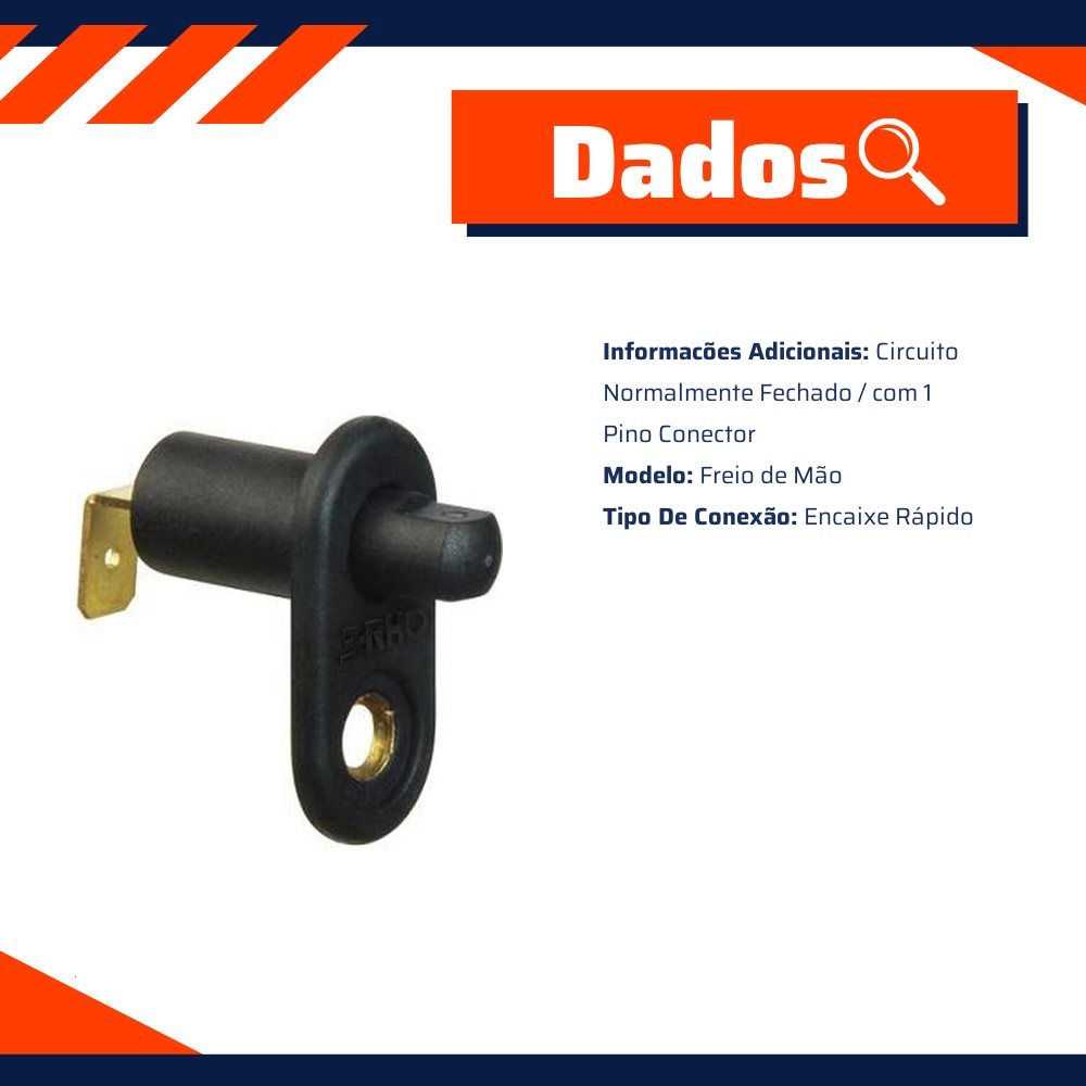 Interruptor do Freio de Mão para Fiat Palio e Uno - 3-RHO - 1107