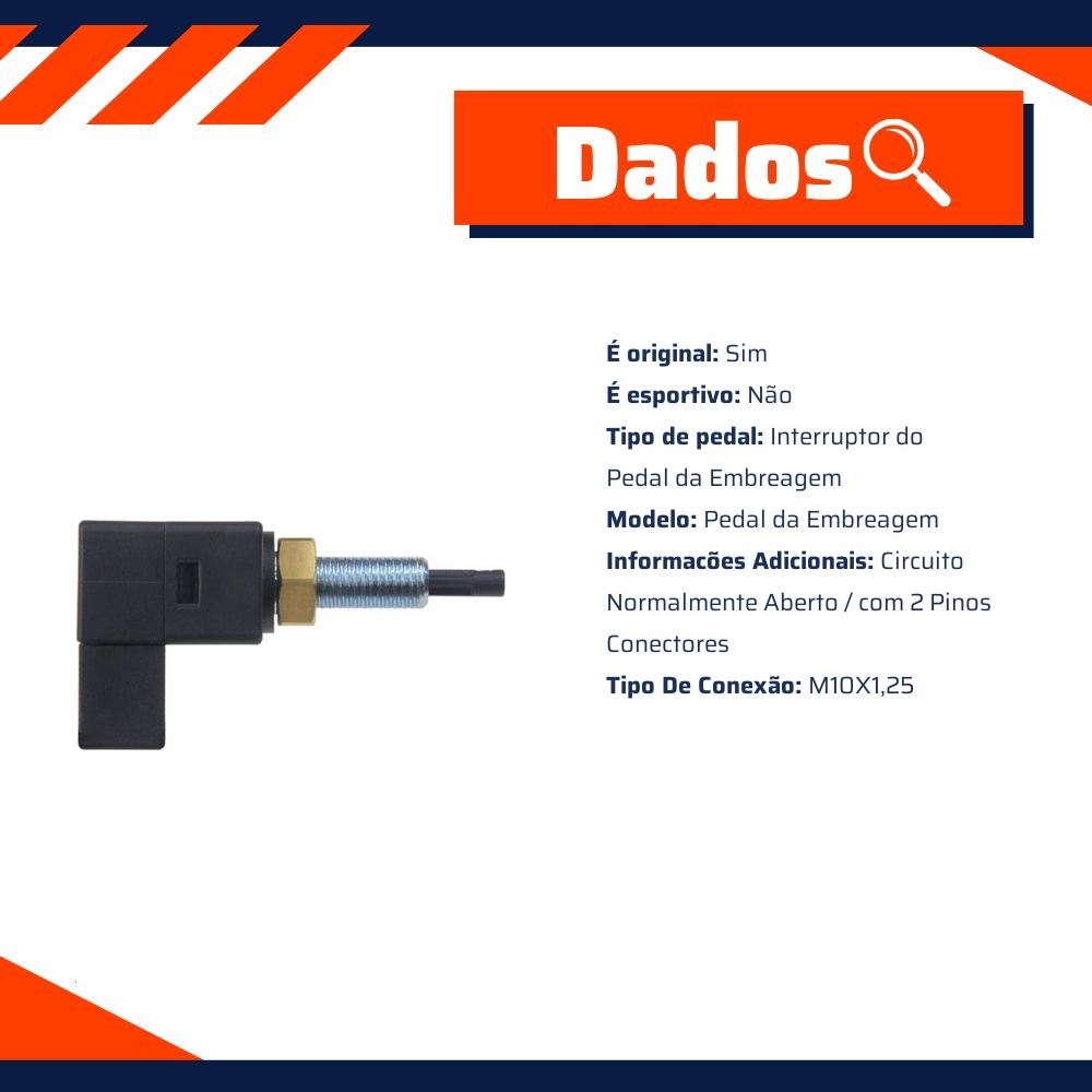 Interruptor do Pedal da Embreagem - M10 x 1.25 - 3-RHO - 434