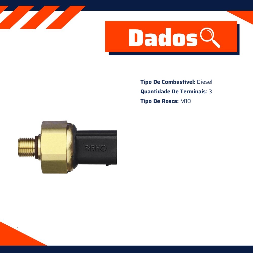 Sensor Eletrônico de Pressão de Combustível - M10 - 3-RHO - 7785