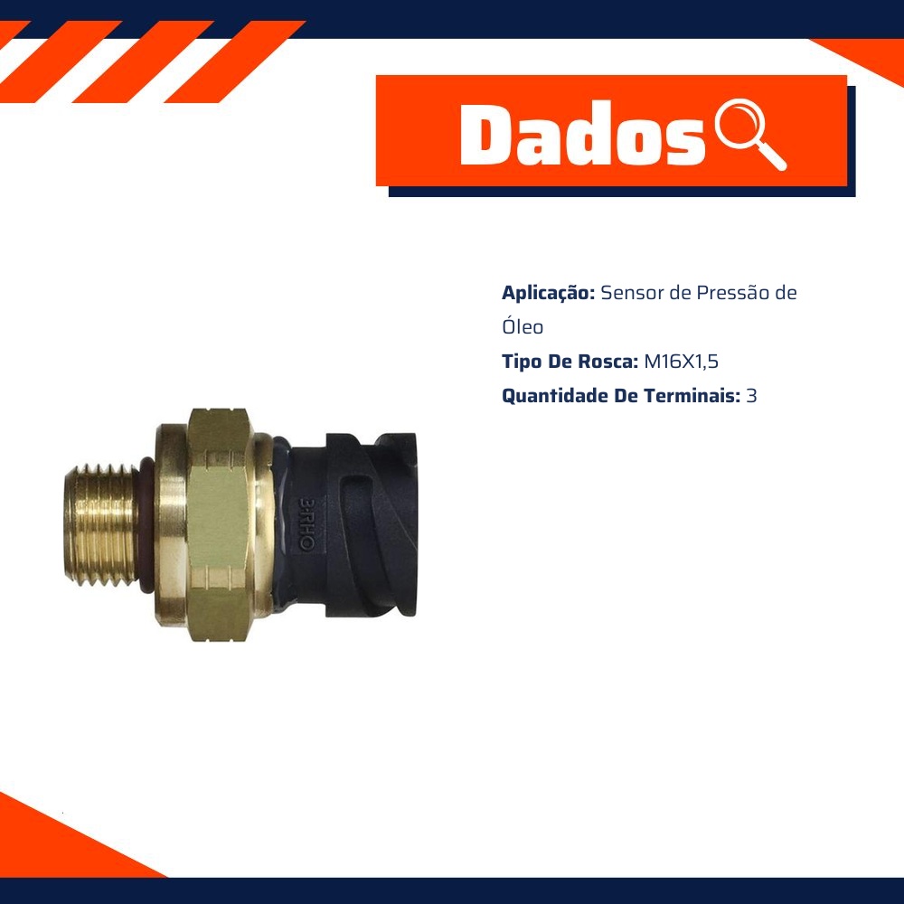 Sensor Eletrônico de Pressão do Óleo - M16X1,5 - 3-RHO - 7746