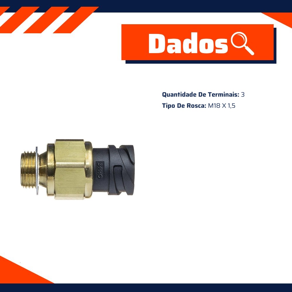 Sensor Eletrônico de Pressão do Óleo - M18 X 1,5 - 3-RHO - 7764