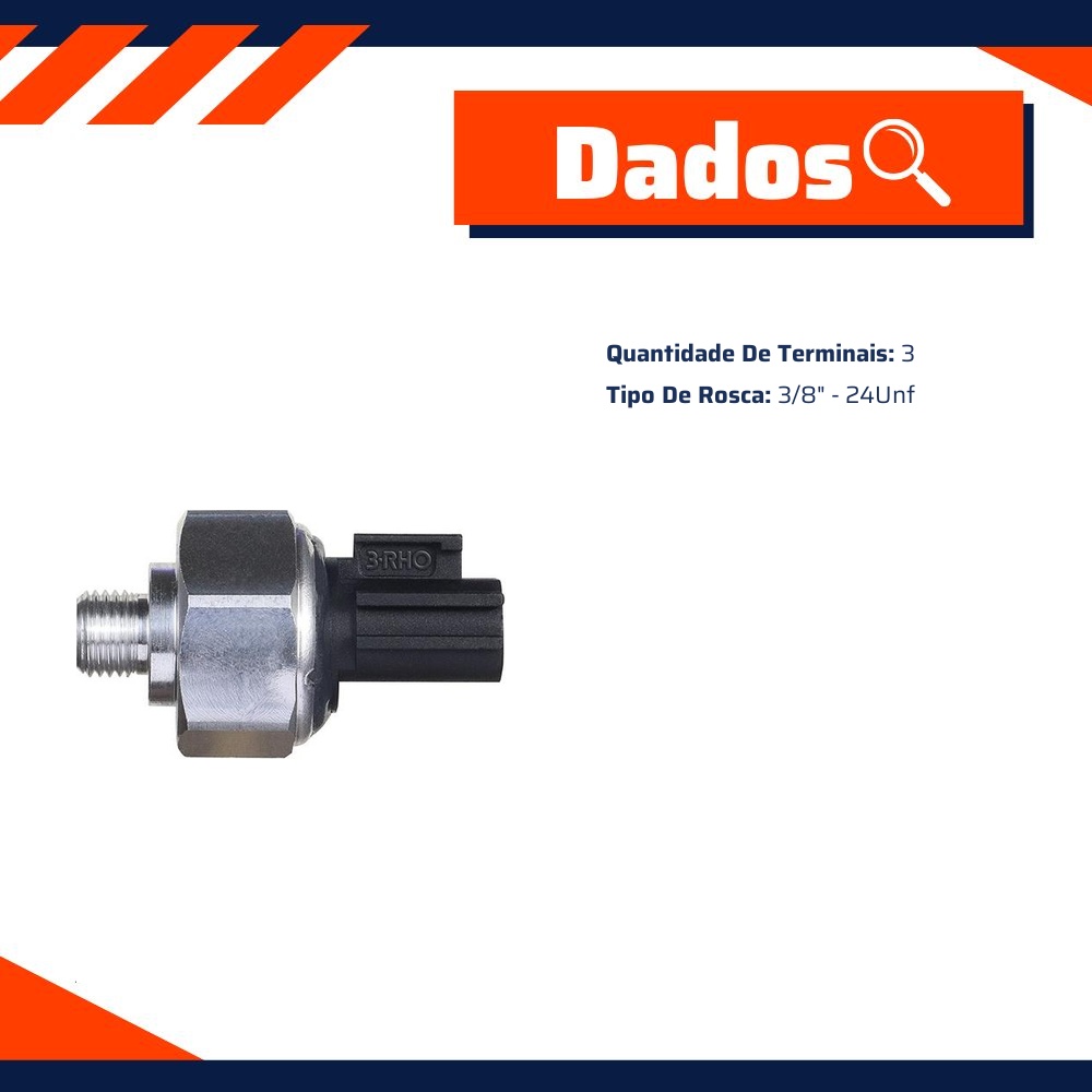 Sensor Eletrônico do Ar Condicionado - 3/8" 24Unf - 3-RHO - 8810