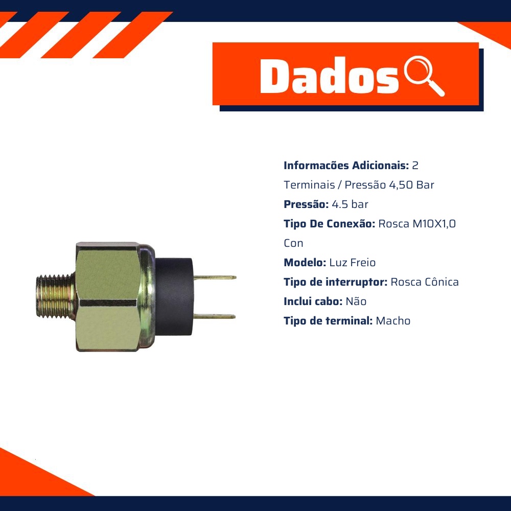 Interruptor de Luz de Freio - 4.5 bar - 3-RHO - 320