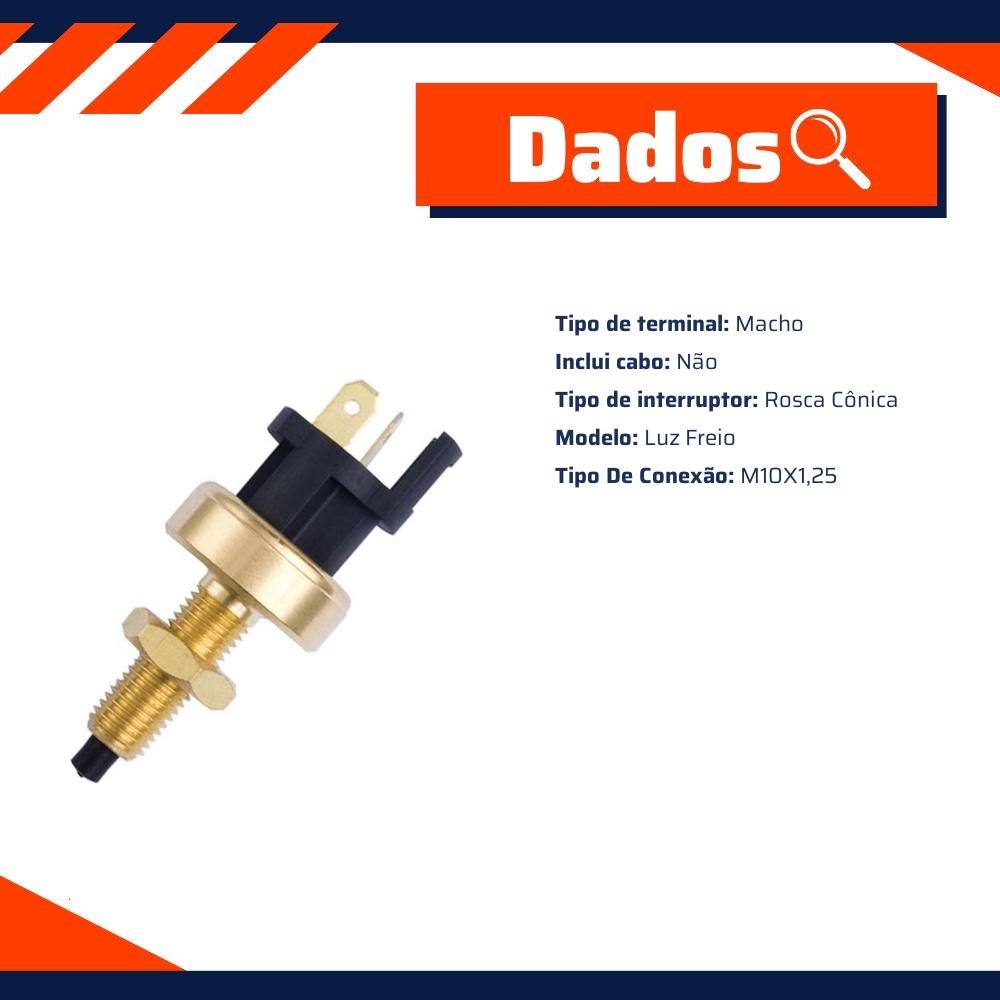 Interruptor de Luz de Freio - M10 x 1.25 - 3-RHO - 332