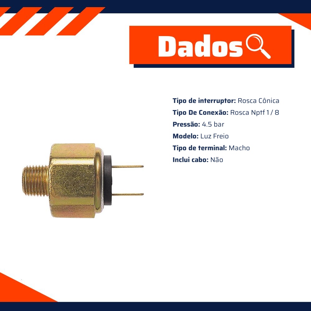 Interruptor de Luz de Freio - 4.5 bar - 3-RHO - 340