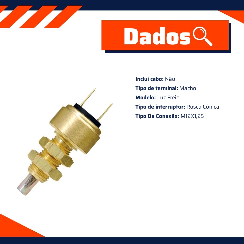 Interruptor de Luz de Freio - M12 x 1.25 - 3-RHO - 349