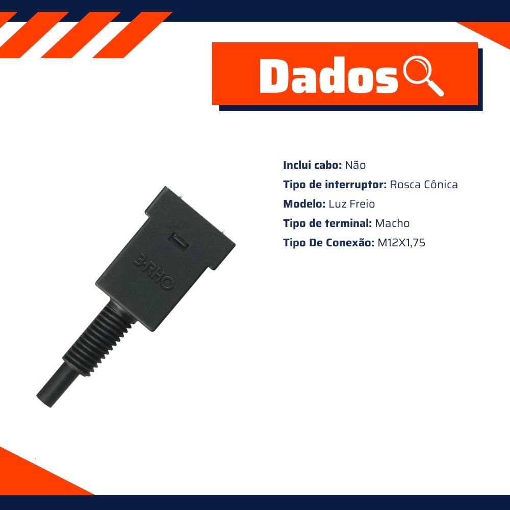 Interruptor de Luz de Freio - M12 x 1.75 - 3-RHO - 375